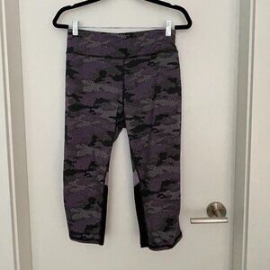Danskin Yoga Activewear Athleisure Workout Capri Pants Purple Black XXL